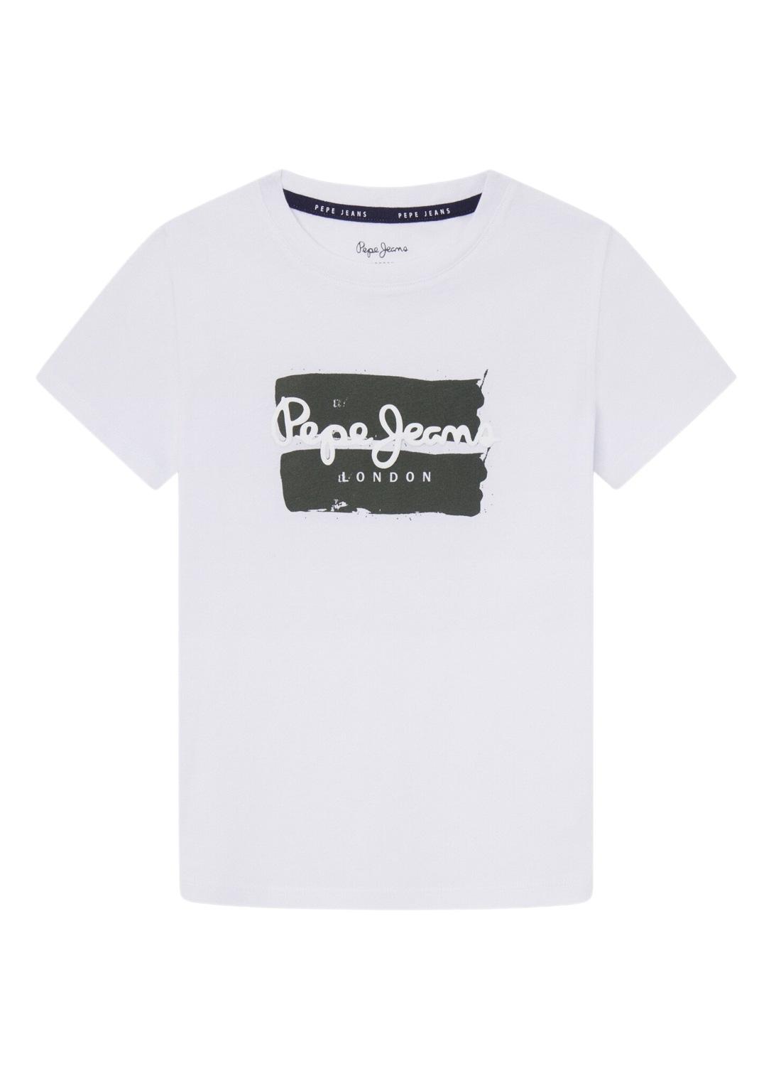 Camiseta Pepe Jeans Bairon branca para menino