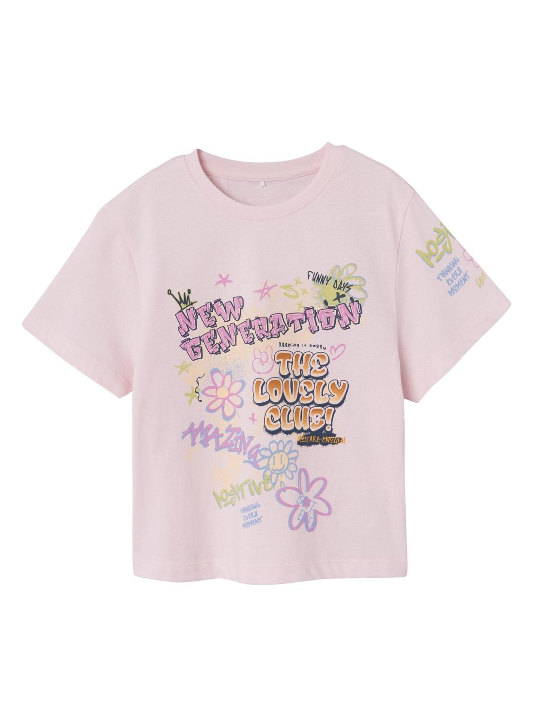 Camiseta Name It Flumuse Rosa para menina