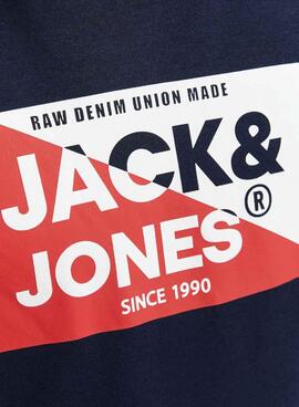 Camiseta Jack and Jones Nolan long azul para menino