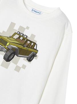 Camisola Mayoral carro branco para menino