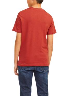 Camiseta Jack and Jones Logo vermelho para menino