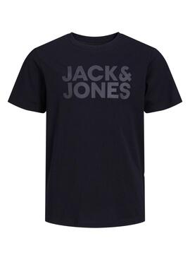 Camiseta Jack and Jones Corp logo preto para menino