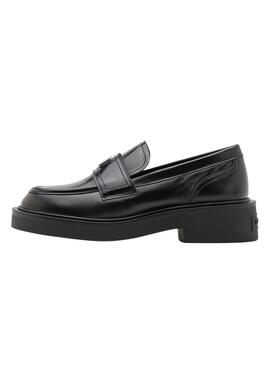 Mocassins Tommy Jeans Hardware de couro pretos para mulher