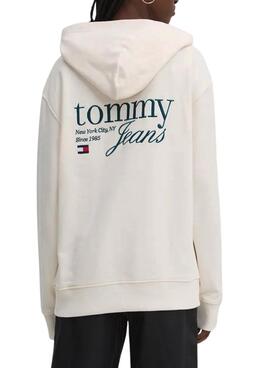 Moletom Tommy Jeans Luxe Oversize bege para mulher