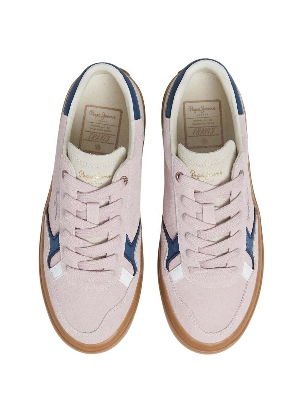 Sapatilhas Pepe Jeans Travis retro rosa para mulher