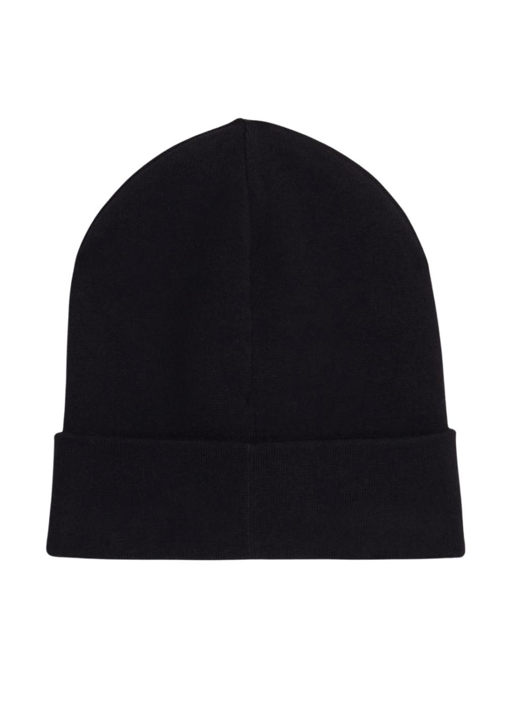 Gorro Tommy Jeans com logotipo bordado preto para mulher