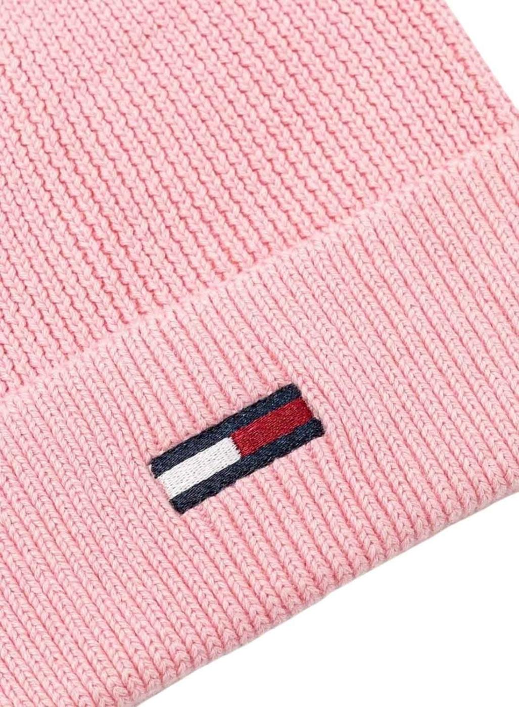 Touca Tommy Jeans Elongated Flag rosa para mulher