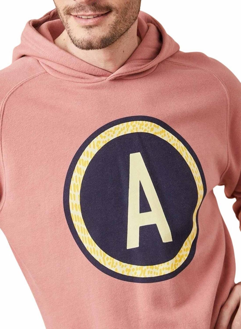 Moletom Altonadock Circle Hoodie coral para homem.