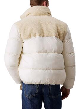 Jaqueta Calvin Klein Jeans Sherpa creme para homem