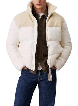 Jaqueta Calvin Klein Jeans Sherpa creme para homem