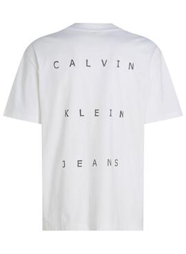 Camisa Calvin Klein Jeans Stamp branca para mulher