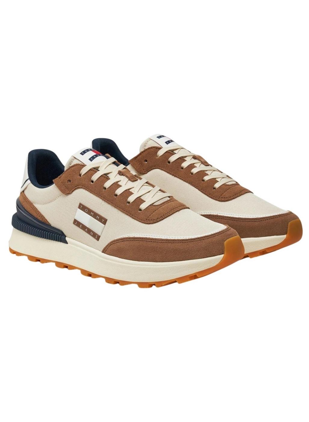 Sapatilhas Tommy Jeans Technical Runner camel para homem