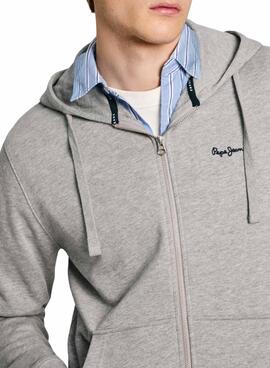 Moletom Pepe Jeans New Joe Zip cinza para homem