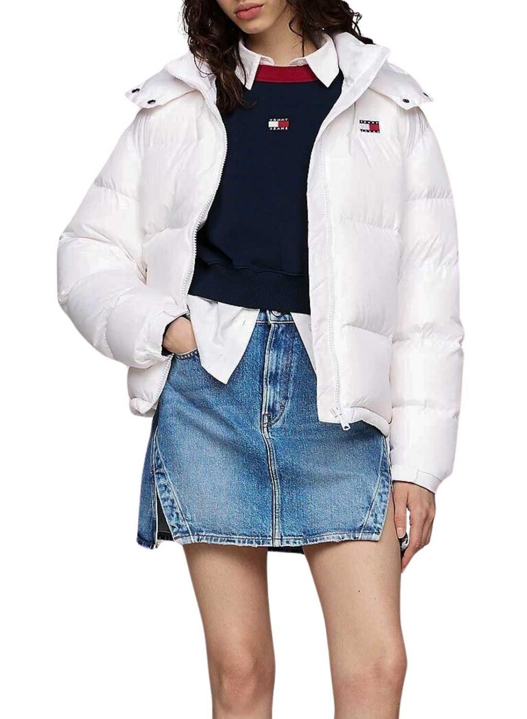 Casaco acolchoado Tommy Jeans Alaska branco para mulher