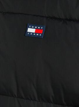 Parka acolchoada Tommy Jeans Vail preta para homem