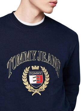 Moletom Tommy Jeans Crest marinho para homem