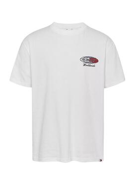 Camiseta Tommy Jeans Expedition branca para homem