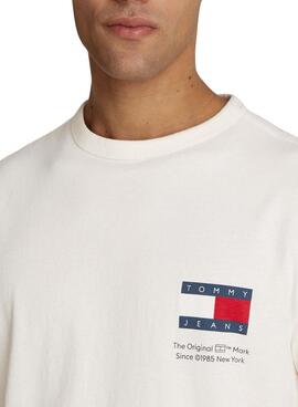 Camiseta Tommy Jeans Fun Novelty branca para homem