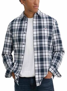 Camisa Tommy Jeans Poplin xadrez para homem