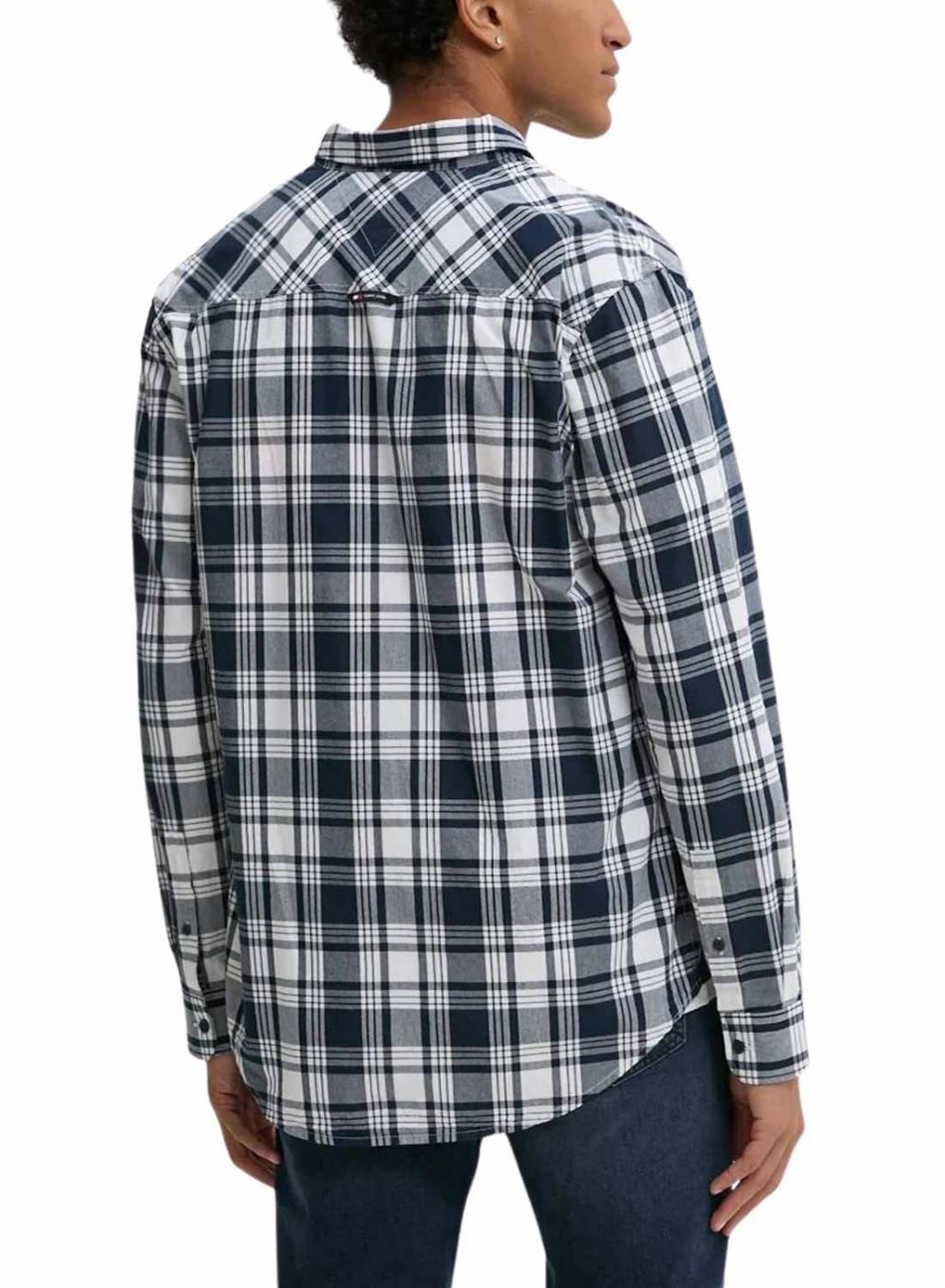 Camisa Tommy Jeans Poplin xadrez para homem