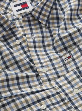 Camisa Tommy Jeans xadrez em Poplin para homem