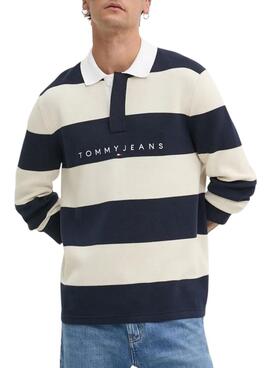 Polo Tommy Jeans Rugby listrado para homem