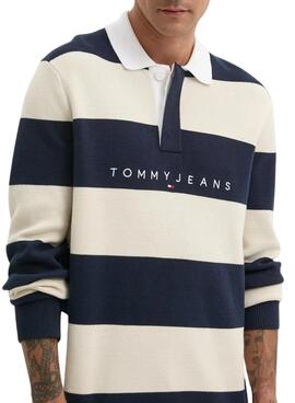 Polo Tommy Jeans Rugby listrado para homem