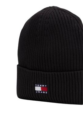 Gorro Tommy Jeans Heritage preto para homem