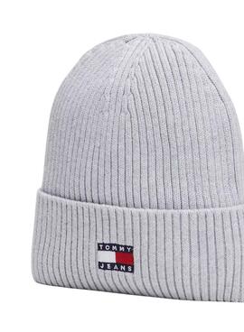 Gorro Tommy Jeans Heritage cinza para homem