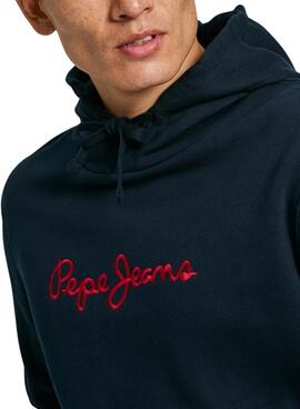 Moletom Pepe Jeans New Joe Hoodie azul marinho para homens