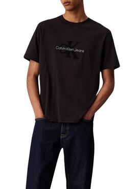 Camiseta Calvin Klein Jeans Chenille preta para homem