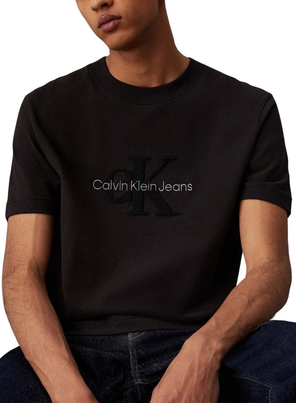 Camiseta Calvin Klein Jeans Chenille preta para homem