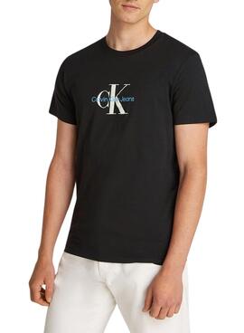 Camiseta Calvin Klein Jeans Distressed preta para homem