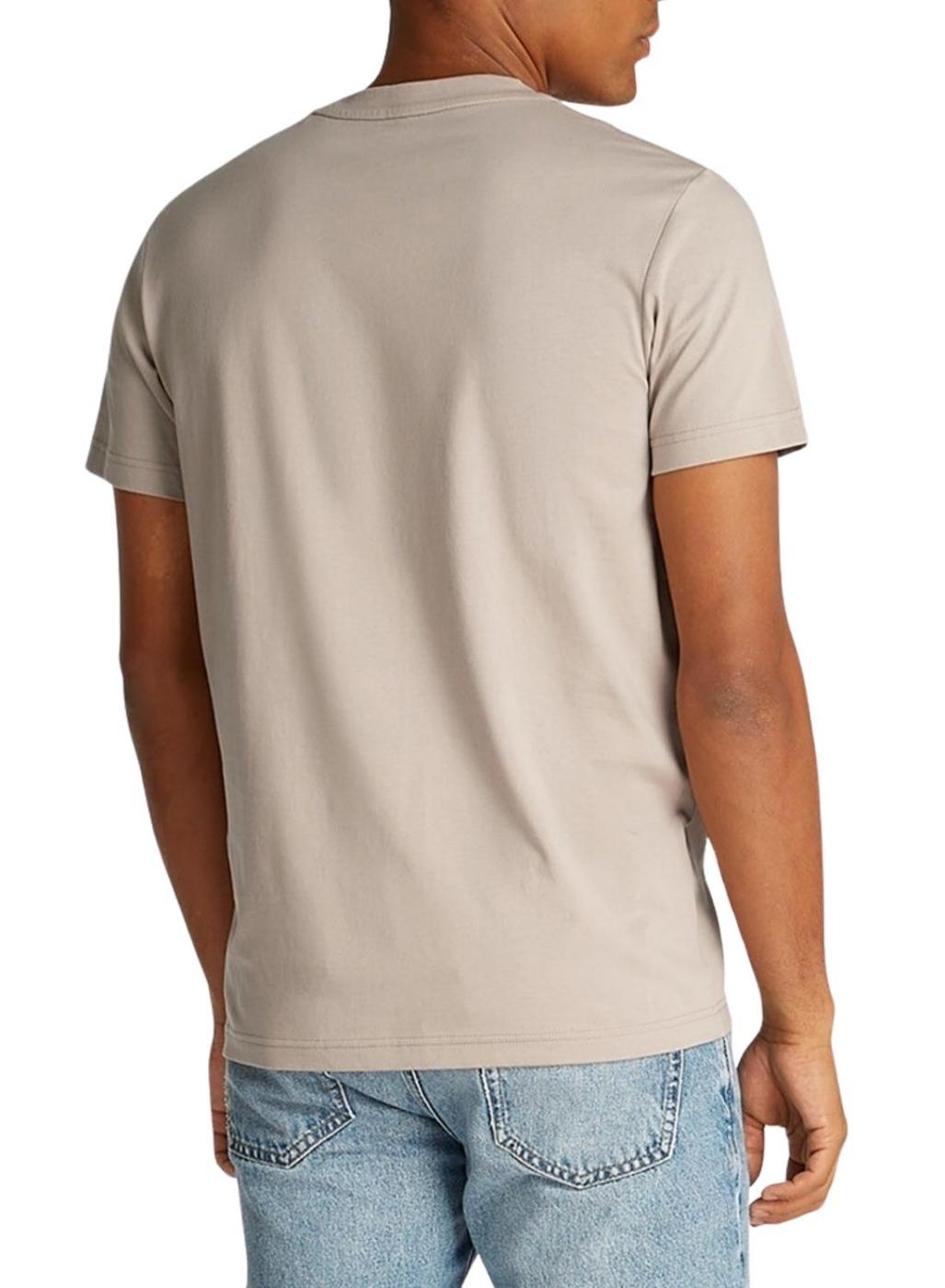 Camiseta Calvin Klein Jeans Distressed bege para homem