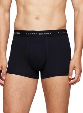 Pack de 3 Cuecas Trunk Tommy Hilfiger Pretas para homem