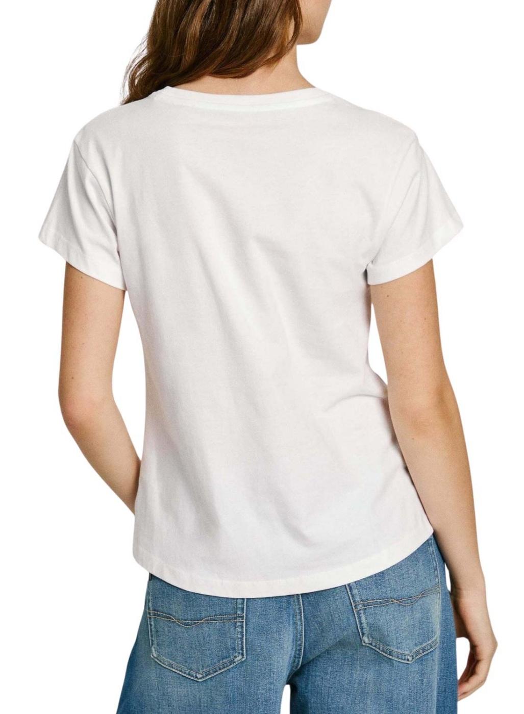 Camiseta Pepe Jeans Ginny branca para mulher