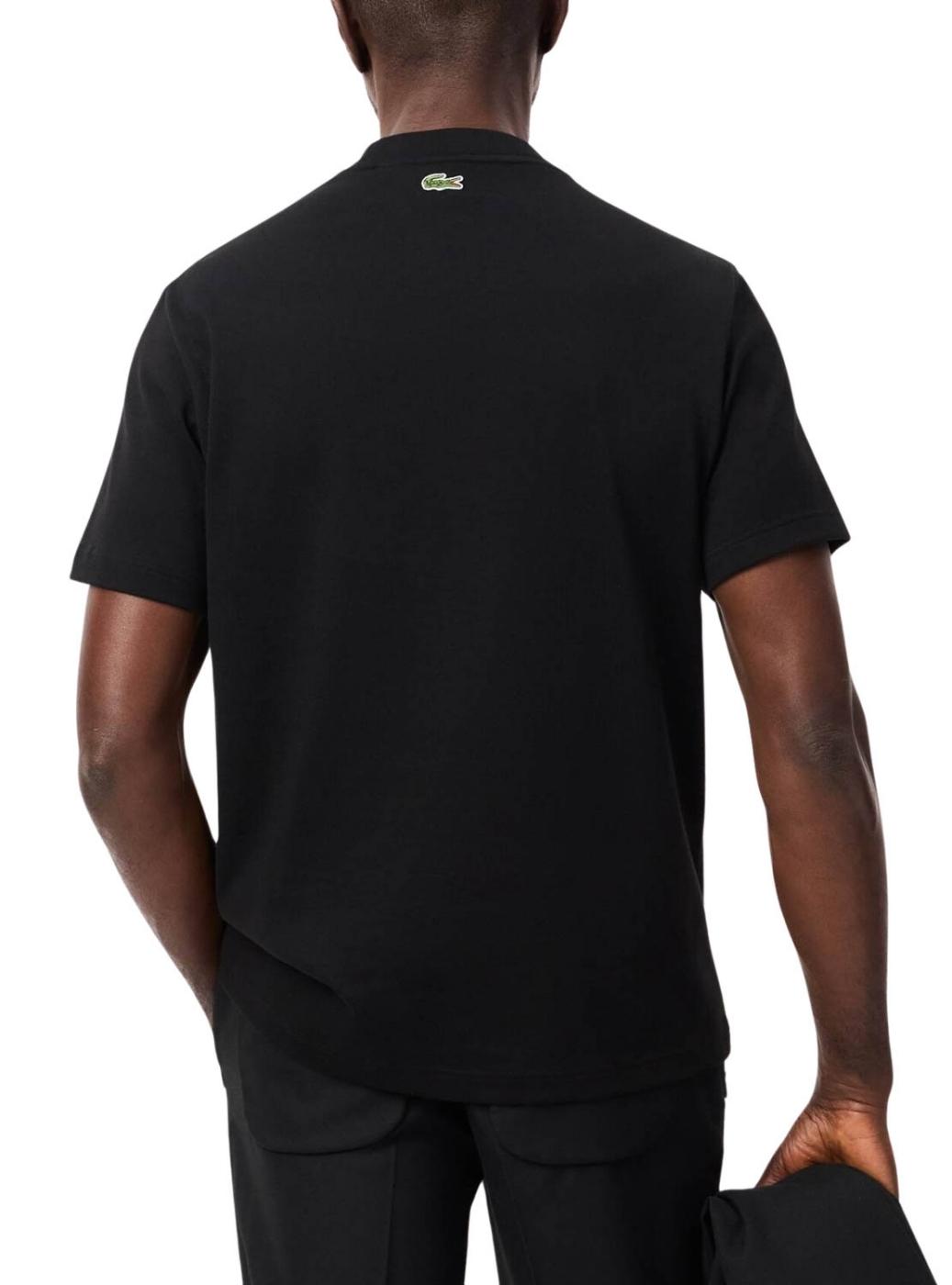 Camiseta Lacoste College preta para homem