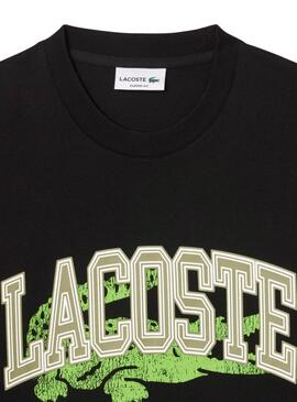 Camiseta Lacoste College preta para homem