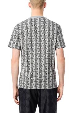 Camiseta Lacoste Monográfica cinza para homem