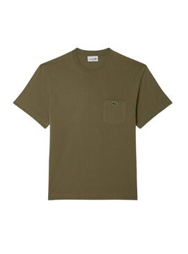 Camiseta Lacoste Pocket verde para homem