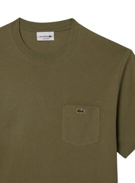 Camiseta Lacoste Pocket verde para homem