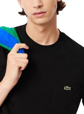 Camiseta Lacoste Pocket preta para homem