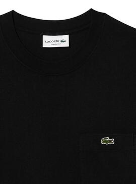 Camiseta Lacoste Pocket preta para homem