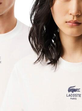 Camiseta Lacoste Paris bege para mulher e homem