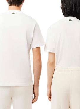 Camiseta Lacoste Paris bege para mulher e homem