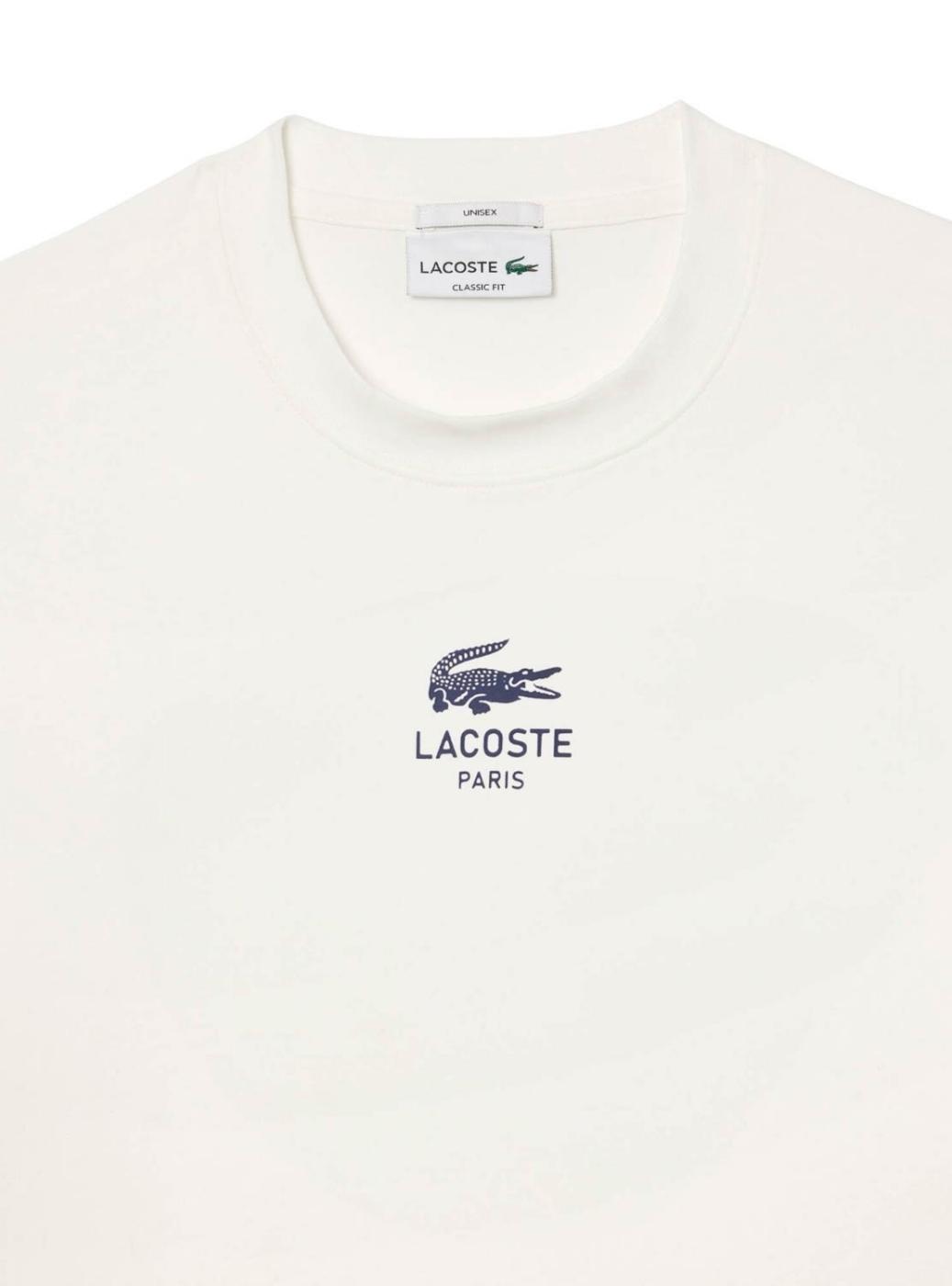 Camiseta Lacoste Paris bege para mulher e homem