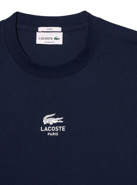 Camiseta Lacoste Paris azul marinho para mulher e homem