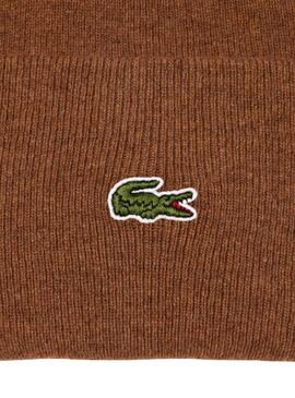 Gorro Lacoste Basic camel para mulher e homem