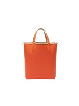 Bolsa Lacoste Anna Vertical Bege e Laranja para mulher