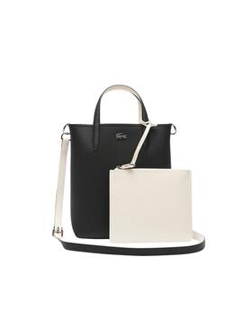 Bolsa Lacoste Anna Vertical Preto e Branco para mulher